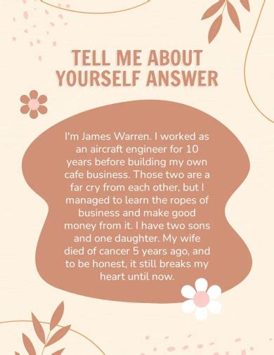 A strong sample answer to ‘tell me about yourself’ .